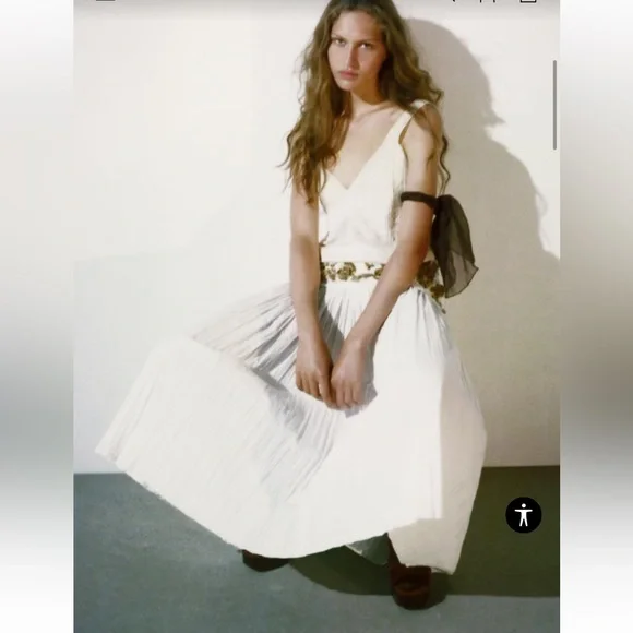 Zara $129 Embellished Jeweled Midi Skirt ZW Collection Size Small NWT - Picture 2 of 11